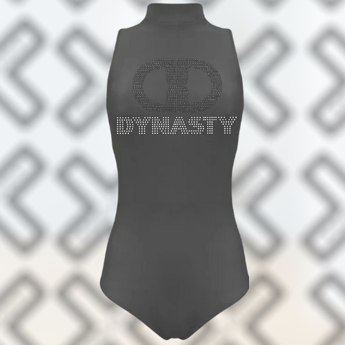 Rhinestone High Neck Leotard