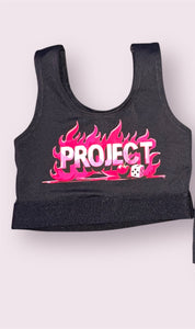 BLACK FLAME CROP TOP
