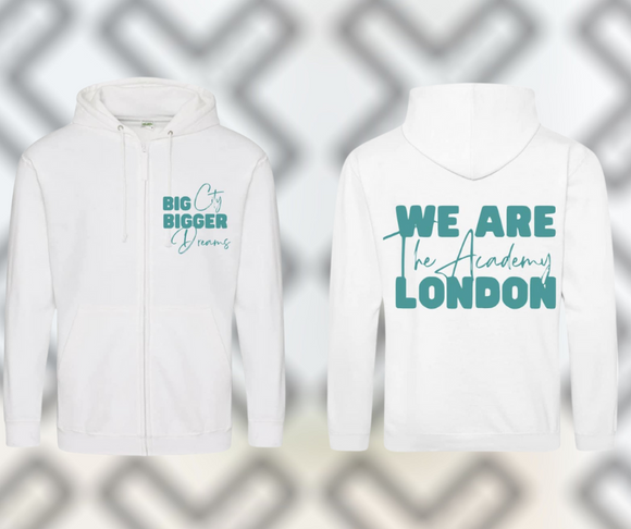 White Zip Hoody
